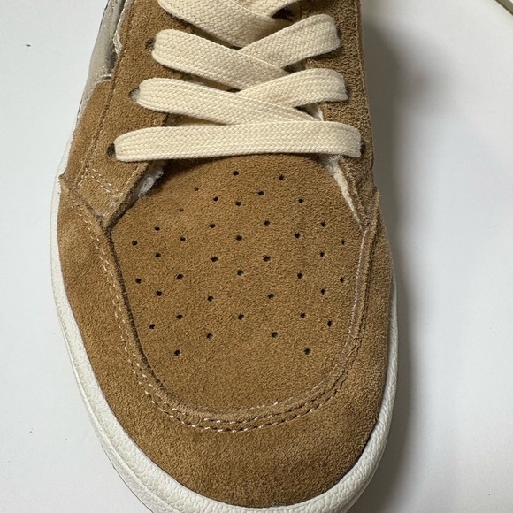Vintage Havana Belen Chestnut Suede Sneakers w Faux Fur Trim and Gold Accents. 8 - Picture 6 of 15